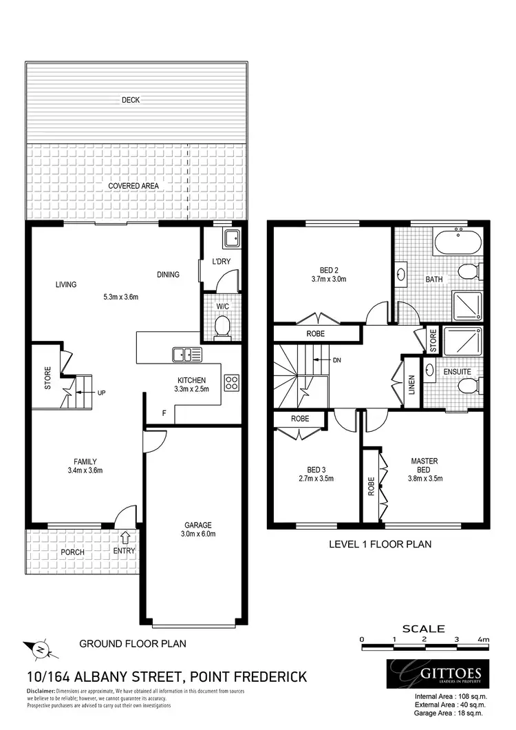 Floorplan of Homely townhouse listing, 10/164 Albany Street, Point Frederick NSW 2250