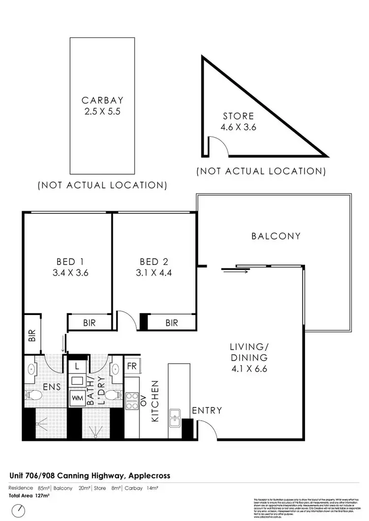 Floorplan of Homely apartment listing, 706/908 Canning Highway, Applecross WA 6153