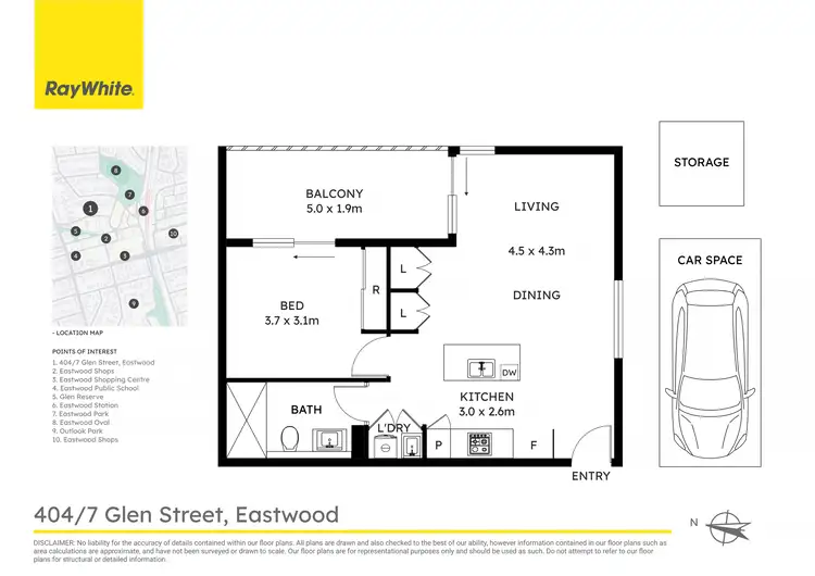 Floorplan of Homely apartment listing, 404/7 Glen Street, Eastwood NSW 2122
