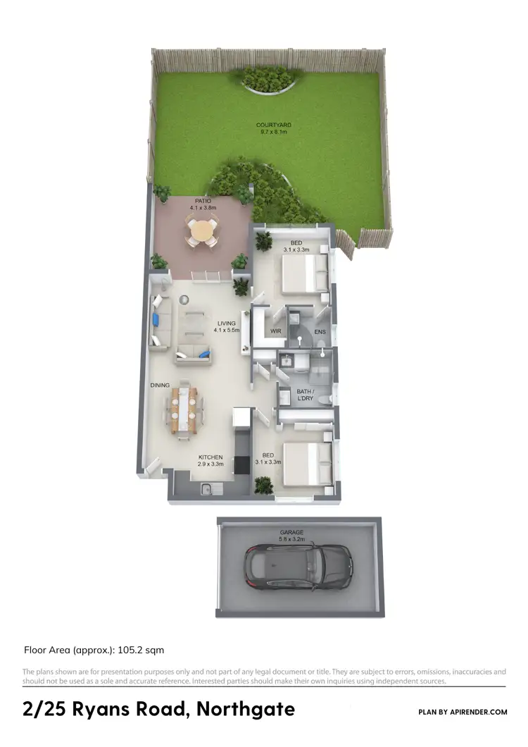 Floorplan of Homely unit listing, 2/25 Ryans Road, Northgate QLD 4013