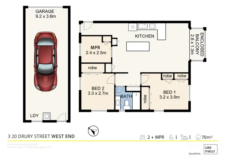 Floorplan of Homely apartment listing, 3/20 Drury Street, West End QLD 4101