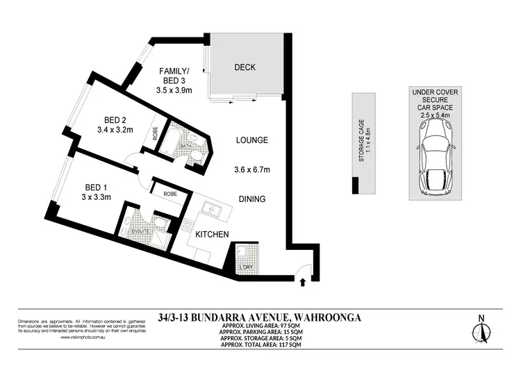 Floorplan of Homely apartment listing, 34/3-13 Bundarra Avenue, Wahroonga NSW 2076