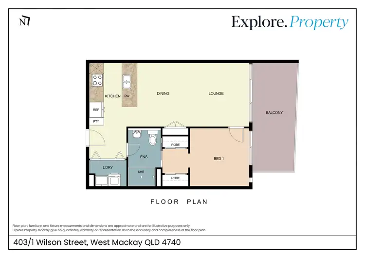 Floorplan of Homely unit listing, 403/1 Wilson Street, West Mackay QLD 4740