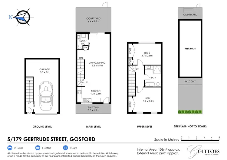 Floorplan of Homely townhouse listing, 5/179 Gertrude Street, Gosford NSW 2250