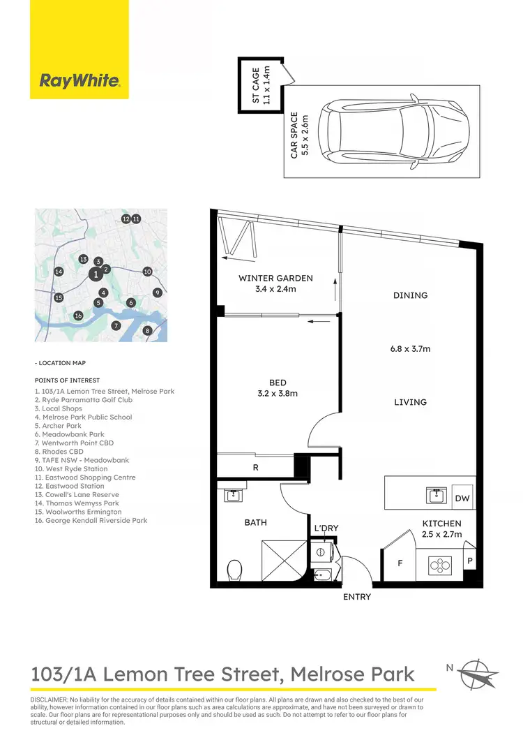 Floorplan of Homely apartment listing, 103/1A Lemon Tree Ave, Melrose Park NSW 2114