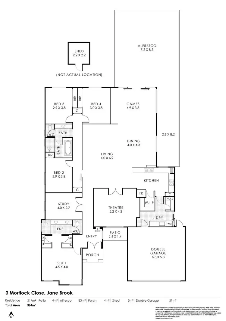 Floorplan of Homely house listing, 3 Mortlock Close, Jane Brook WA 6056