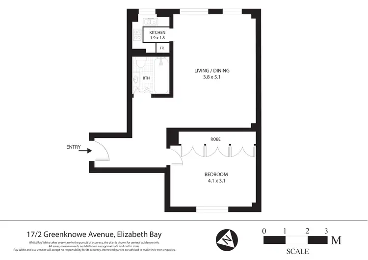 Floorplan of Homely apartment listing, 17/2 Greenknowe Avenue, Elizabeth Bay NSW 2011