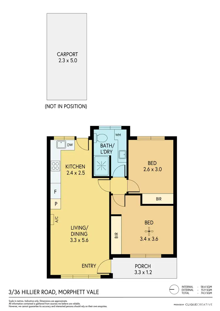 Floorplan of Homely unit listing, Unit 3, 36 Hillier Road, Morphett Vale SA 5162