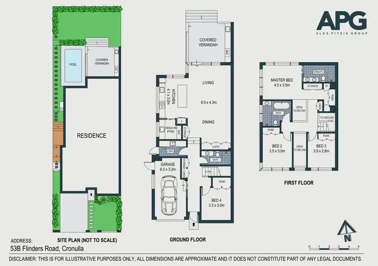 Floorplan of Homely semi-detached listing, 53B Flinders Road, Cronulla NSW 2230