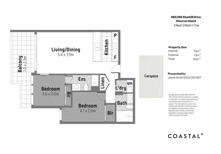 Floorplan of Homely apartment listing, 402/266 Stanhill Drive, Chevron Island QLD 4217