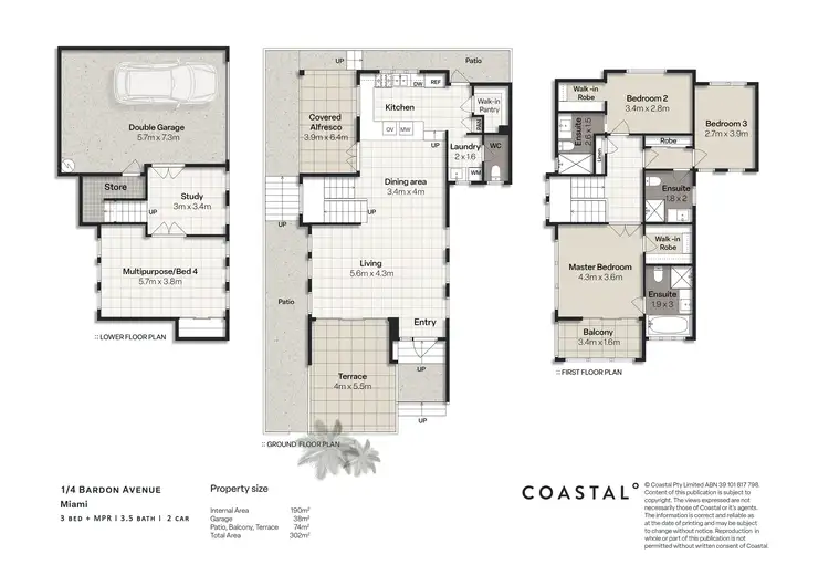 Floorplan of Homely semi-detached listing, 1/4 Bardon Avenue, Miami QLD 4220