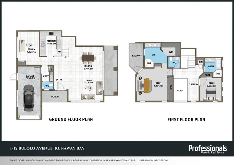 Floorplan of Homely townhouse listing, 1/15 Bulolo Avenue, Runaway Bay QLD 4216