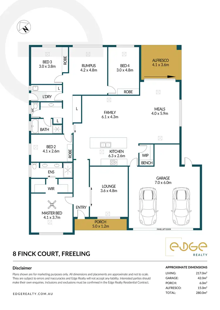 Floorplan of Homely house listing, 8 Finck Court, Freeling SA 5372