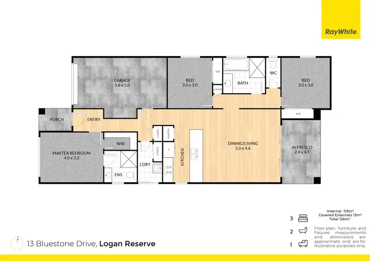 Floorplan of Homely house listing, 13 Bluestone Drive, Logan Reserve QLD 4133
