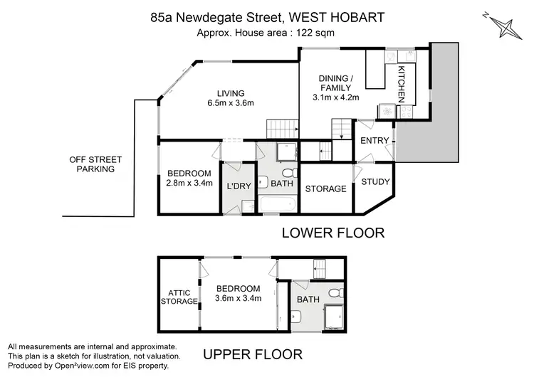 Floorplan of Homely house listing, 85A Newdegate Street, West Hobart TAS 7000
