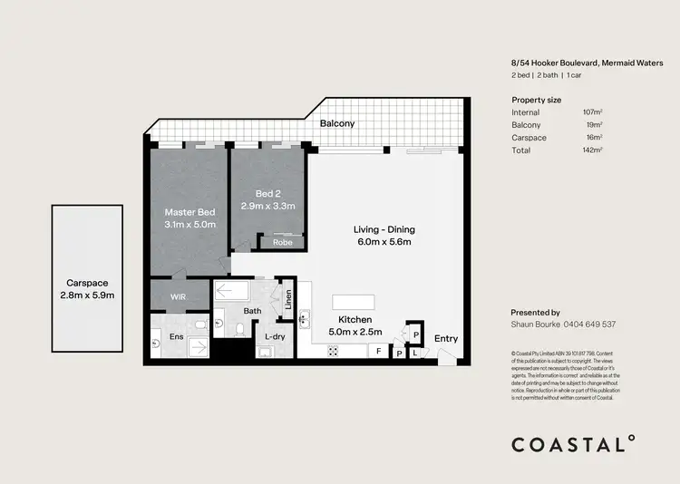Floorplan of Homely apartment listing, 8/54 Hooker Boulevard, Mermaid Waters QLD 4218
