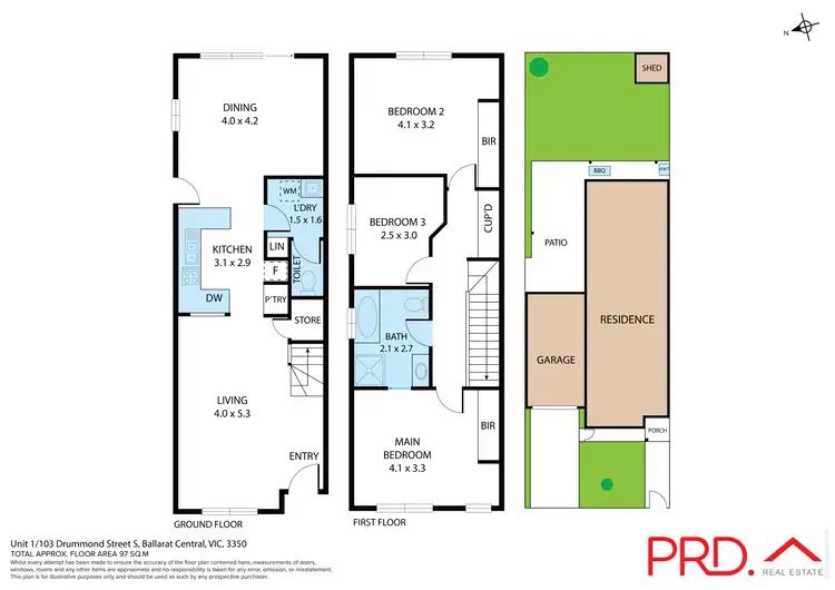 Floorplan of Homely townhouse listing, 1/103 Drummond St South, Ballarat Central VIC 3350