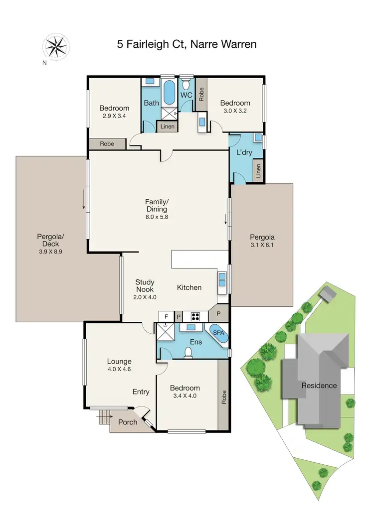 Floorplan of Homely house listing, 5 Fairleigh Court, Narre Warren VIC 3805