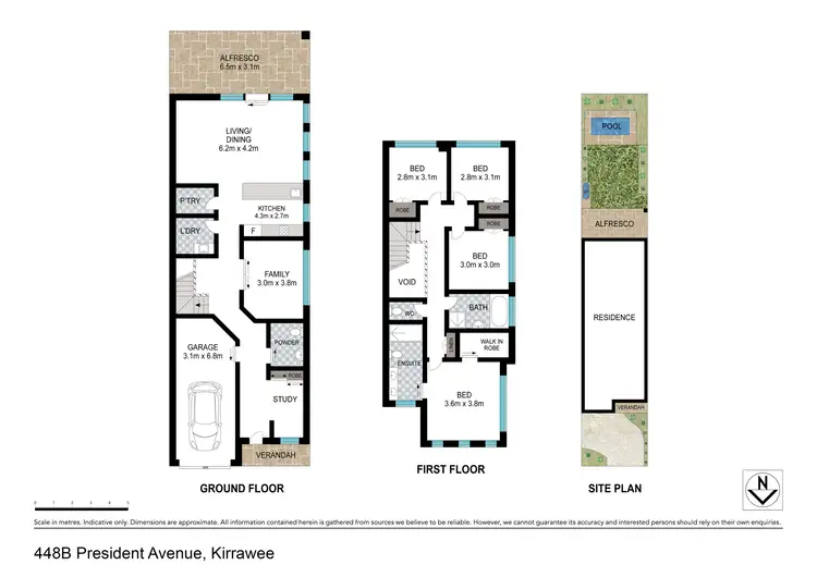 Floorplan of Homely semi-detached listing, 448B President Avenue, Kirrawee NSW 2232