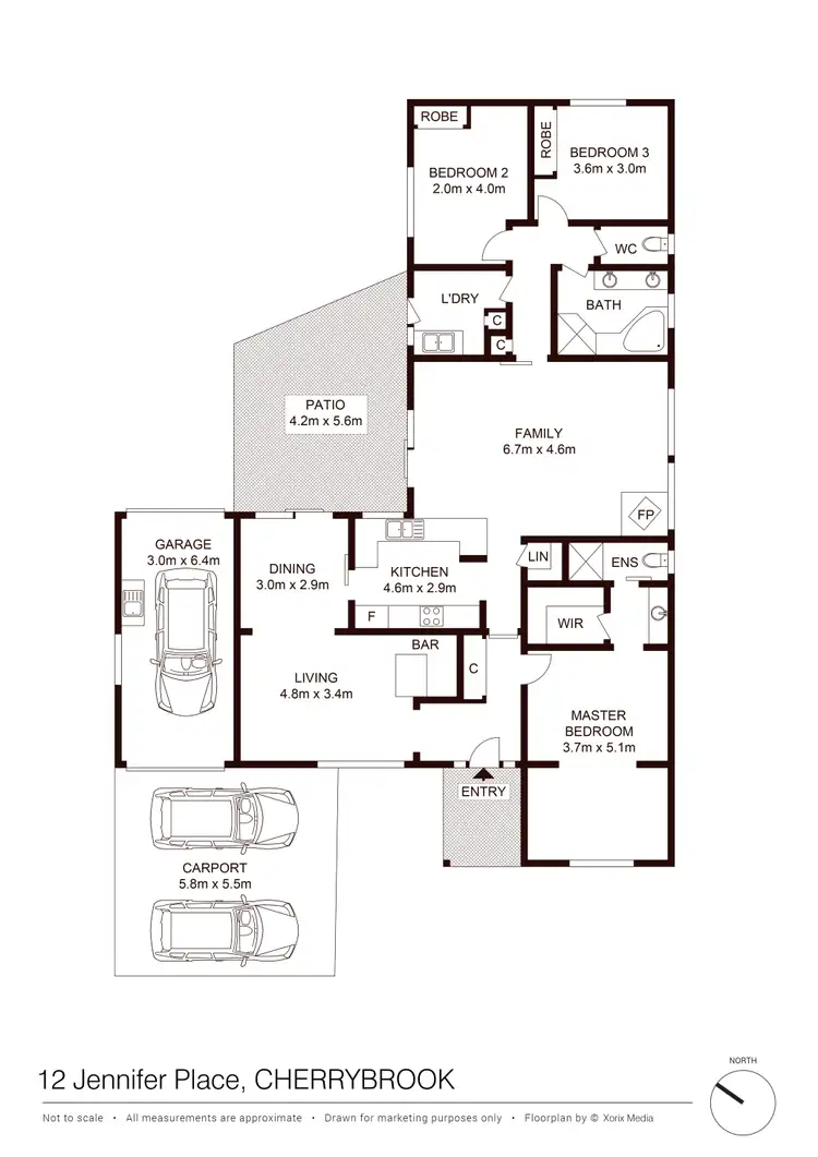 Floorplan of Homely house listing, 12 Jennifer Place, Cherrybrook NSW 2126