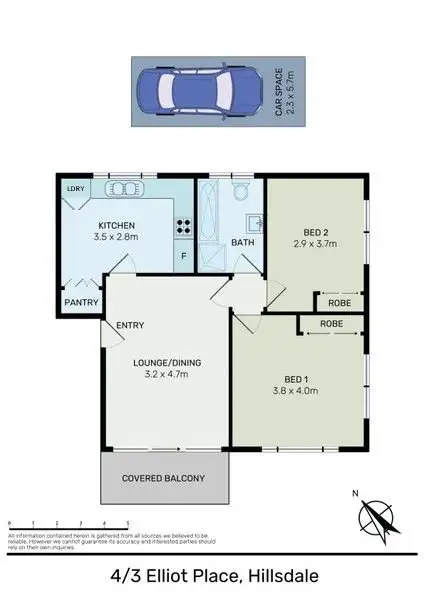 Floorplan of Homely apartment listing, 4/3 Elliot Place, Hillsdale NSW 2036