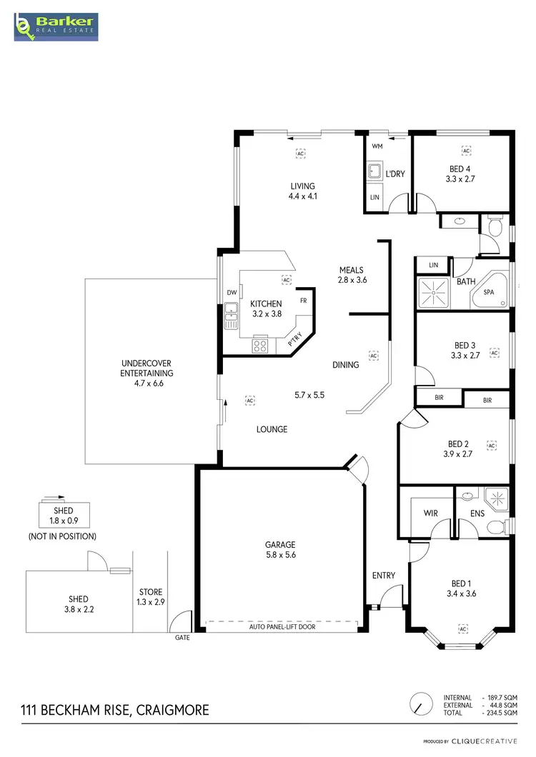 Floorplan of Homely house listing, 111 Beckham Rise, Craigmore SA 5114