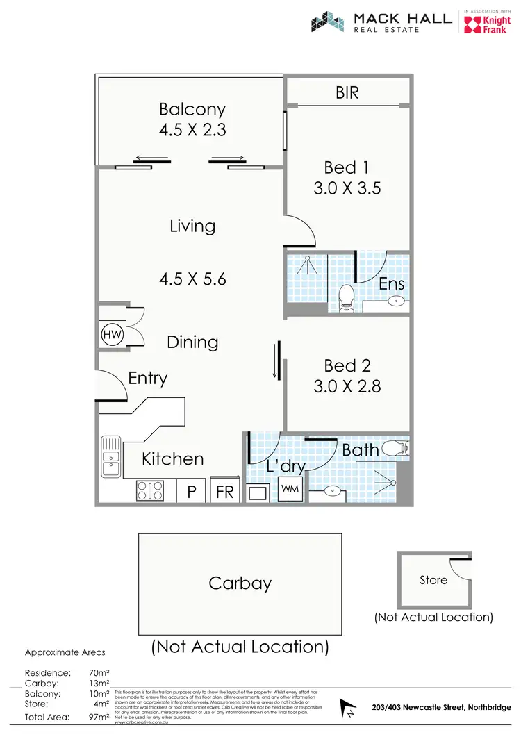 Floorplan of Homely apartment listing, 203/403 Newcastle Street, Northbridge WA 6003