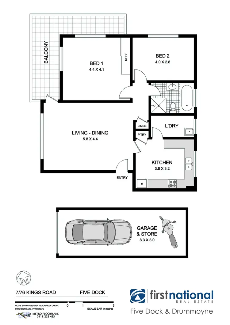 Floorplan of Homely apartment listing, 7/76 Kings Road, Five Dock NSW 2046