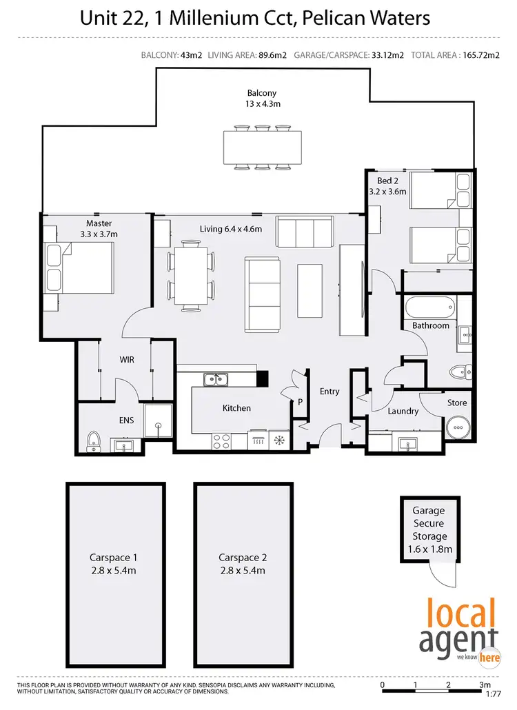 Floorplan of Homely apartment listing, 22/1 Millennium Cct, Pelican Waters QLD 4551