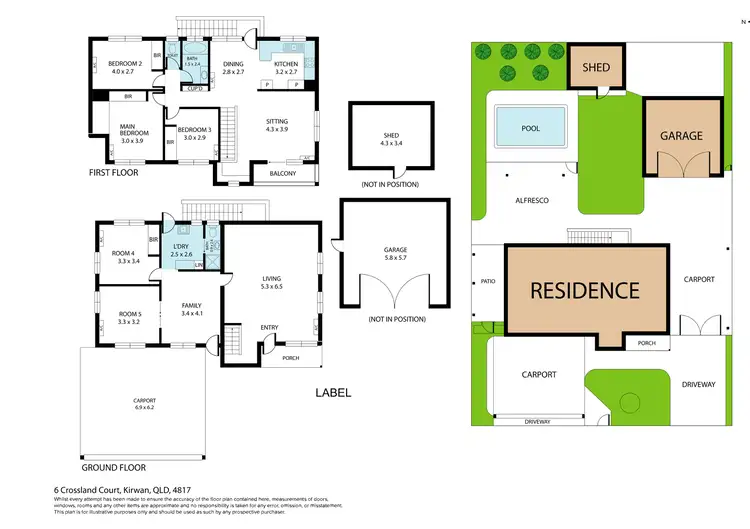 Floorplan of Homely house listing, 6 Crossland Court, Kirwan QLD 4817