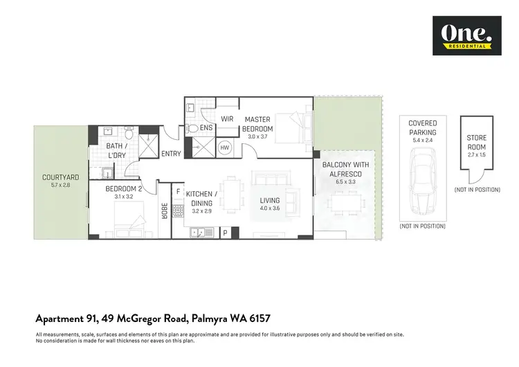 Floorplan of Homely apartment listing, 91/49 McGregor Road, Palmyra WA 6157
