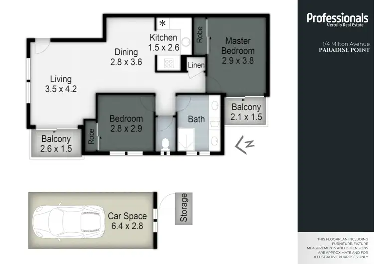 Floorplan of Homely apartment listing, 1/4 Milton Avenue, Paradise Point QLD 4216