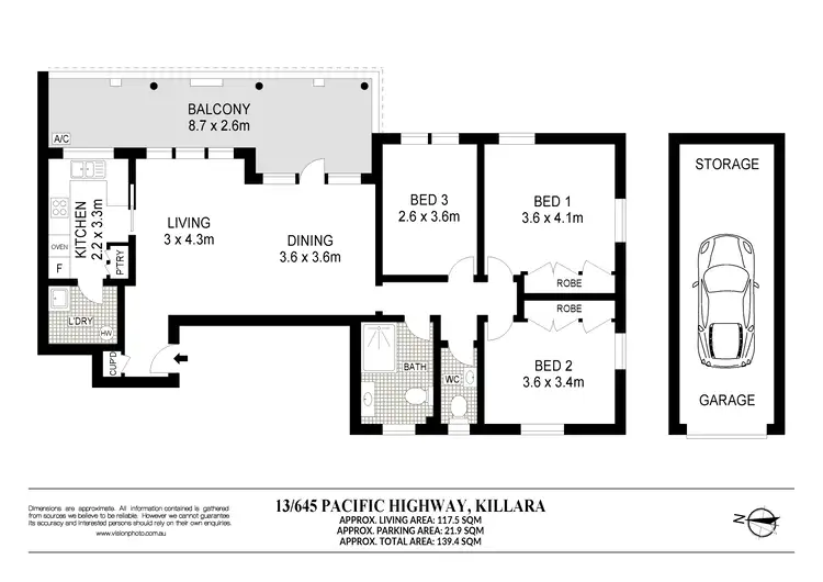 Floorplan of Homely apartment listing, 13/645 Pacific Highway, Killara NSW 2071