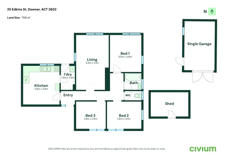 Floorplan of Homely house listing, 25 Edkins Street, Downer ACT 2602