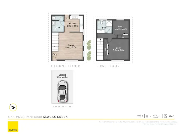 Floorplan of Homely townhouse listing, 13/45 Park Road, Slacks Creek QLD 4127