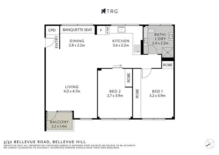 Floorplan of Homely apartment listing, 3/32-36 Bellevue Road, Bellevue Hill NSW 2023