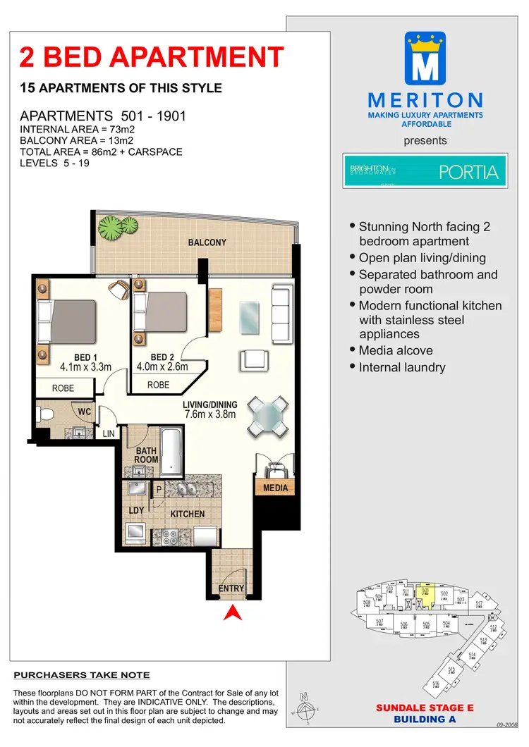 Floorplan of Homely apartment listing, 1301/2 Aqua Street, Southport QLD 4215