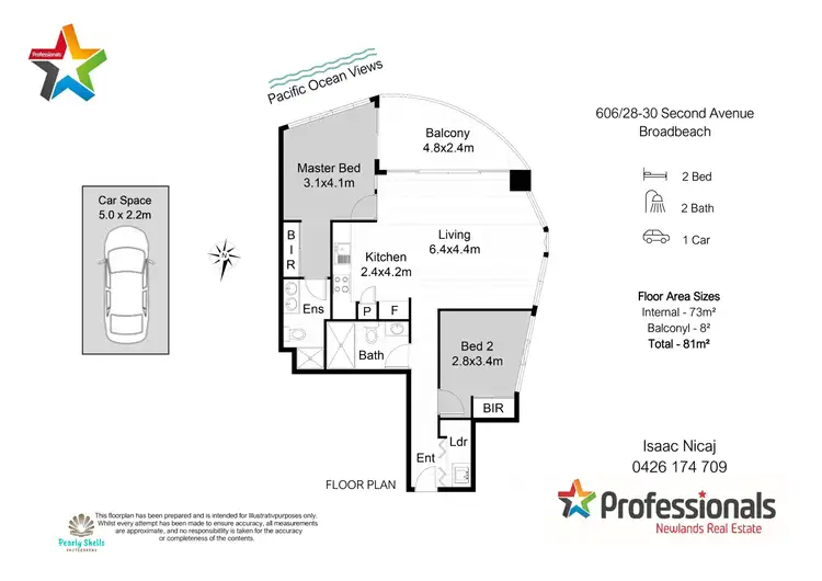 Floorplan of Homely apartment listing, 606/28-30 Second Avenue, Broadbeach QLD 4218