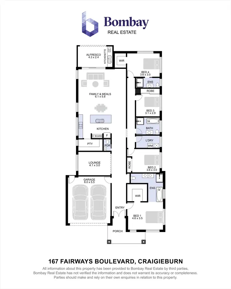 Floorplan of Homely house listing, 167 Fairways Boulevard, Craigieburn VIC 3064