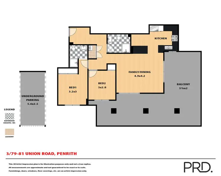 Floorplan of Homely apartment listing, 3/79-81 Union Road, Penrith NSW 2750