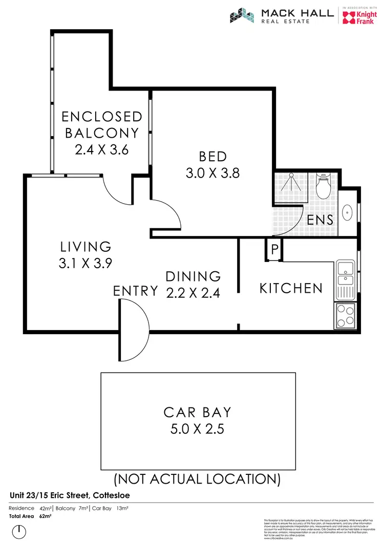 Floorplan of Homely apartment listing, 23/15 Eric Street, Cottesloe WA 6011