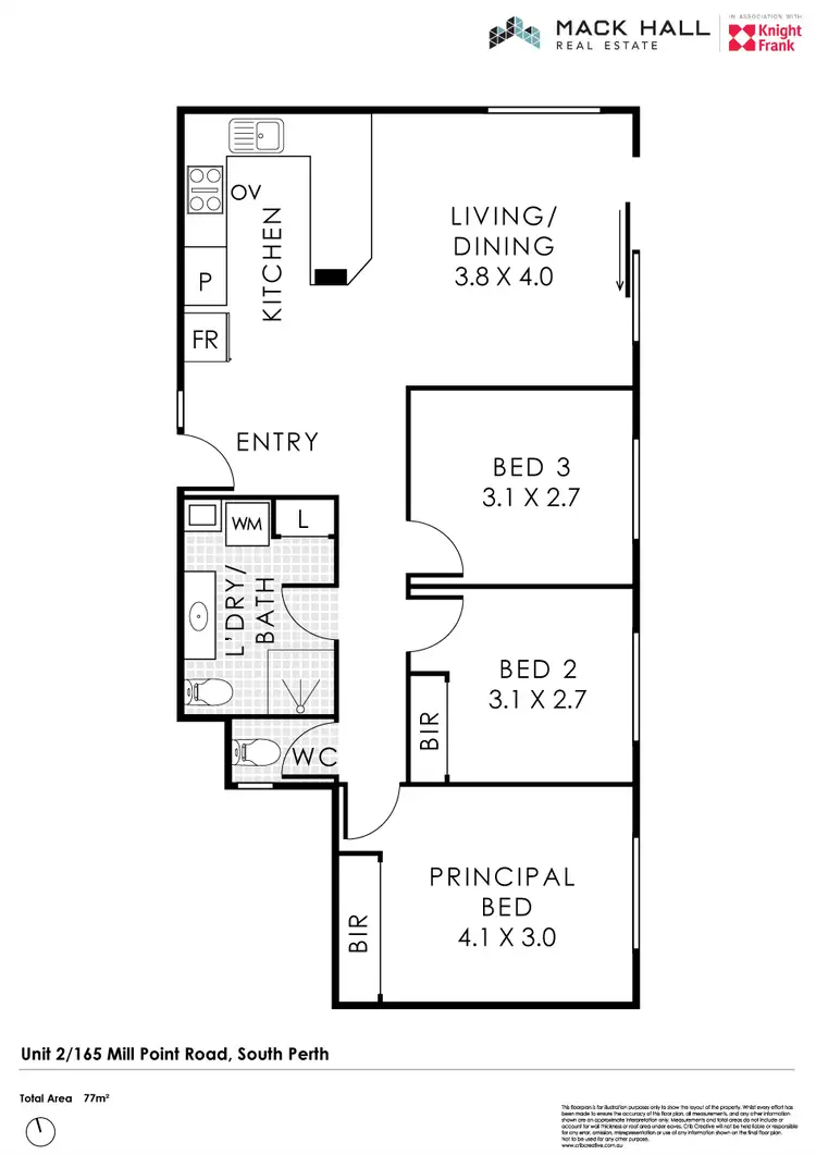 Floorplan of Homely apartment listing, 2/165 Mill Point Road, South Perth WA 6151