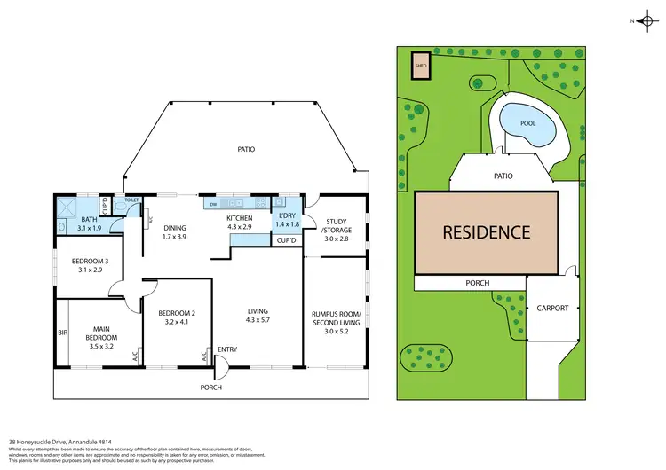 Floorplan of Homely house listing, 38 Honeysuckle Drive, Annandale QLD 4814