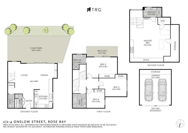 Floorplan of Homely townhouse listing, 2/2-4 Onslow Street, Rose Bay NSW 2029