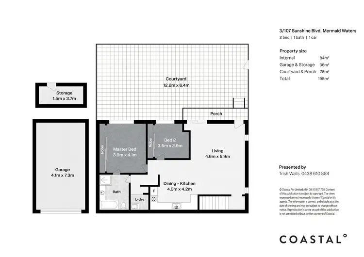 Floorplan of Homely unit listing, 3/107 Sunshine Boulevard, Mermaid Waters QLD 4218