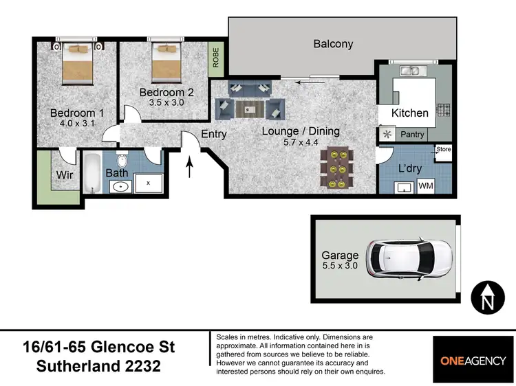Floorplan of Homely apartment listing, 16/61-65 Glencoe Street, Sutherland NSW 2232