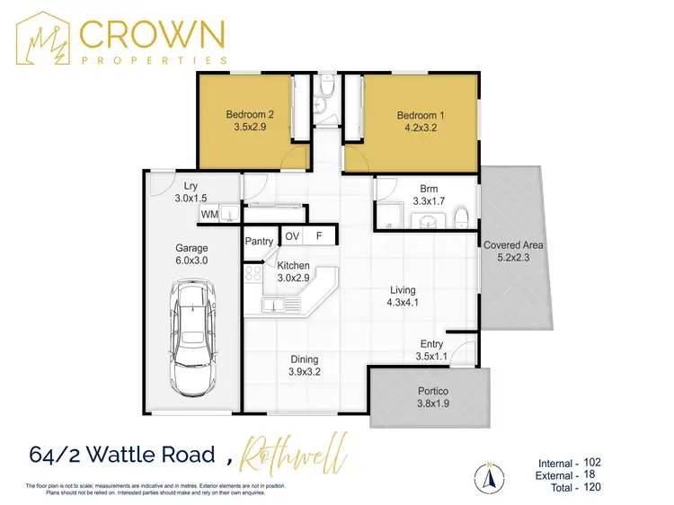 Floorplan of Homely villa listing, 64/2 Wattle Road, Rothwell QLD 4022