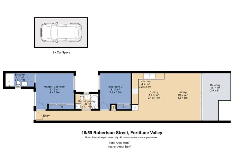 Floorplan of Homely unit listing, 18/59 Robertson Street, Fortitude Valley QLD 4006
