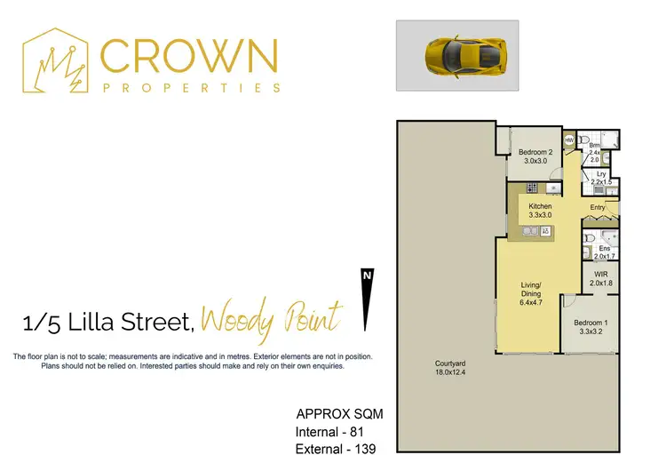 Floorplan of Homely unit listing, 1/5 Lilla Street, Woody Point QLD 4019