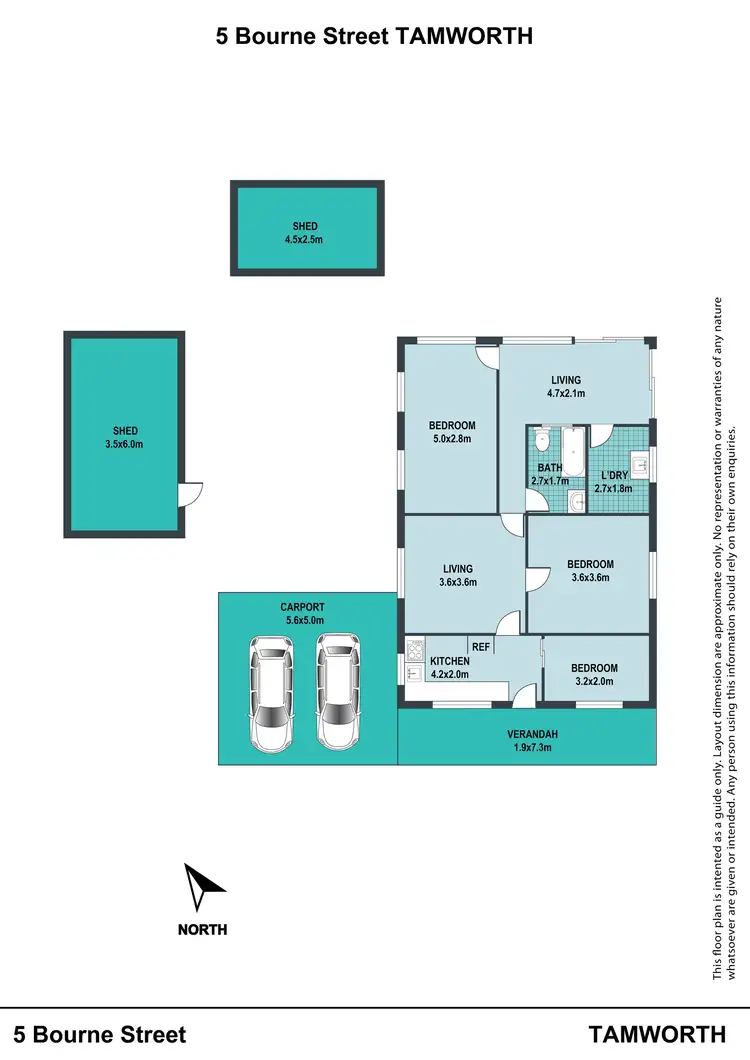 Floorplan of Homely house listing, 5 Bourne Street, Tamworth NSW 2340